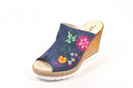 Sandale albastre Myltho, cu platforma, din piele naturala DS80