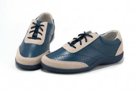 Pantofi albastri din piele naturala TOPWAY DP8