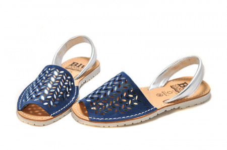 Sandale Avarca Erin navy, piele naturala