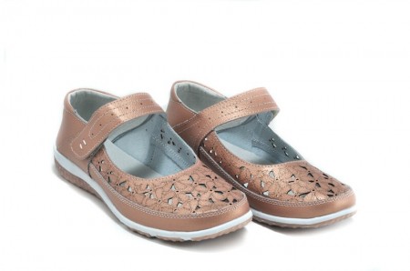 Pantofi casual roz din piele naturala Zina