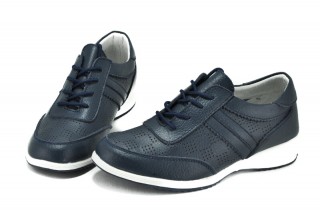 Pantofi albastri din piele naturala Lorena DP56