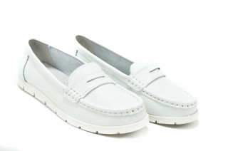 Pantofi albi din piele naturala Clare