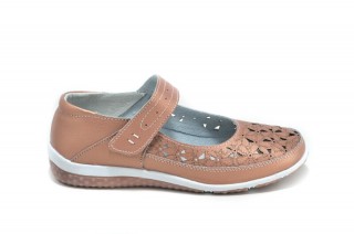 Pantofi casual roz din piele naturala Zina
