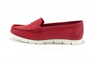 Pantofi rosii din piele naturala Clare DP45