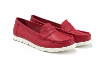 Pantofi rosii din piele naturala Clare DP45
