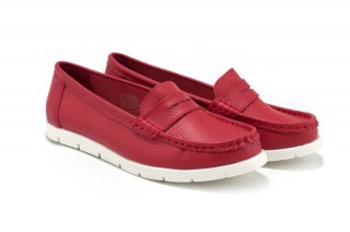 Pantofi rosii din piele naturala Clare
