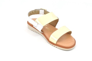 Sandale alb - aurii In shoes, din piele naturala
