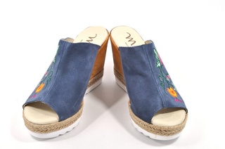 Sandale albastre Myltho, cu platforma, din piele naturala DS80