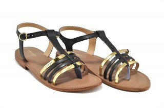 Sandale negre piele naturala Tina