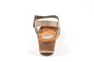 Sandale bej Abril Flowers, din piele naturala DS79