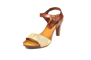 Sandale maro Abril Flowers, din piele naturala DS65