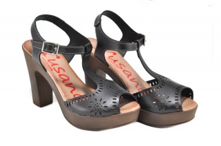 Sandale negre Xusandalia din piele naturala DS27