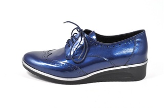 Pantofi albastri Jovisa, din piele naturala
