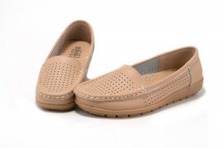 Pantofi bej din piele naturala TOPWAY