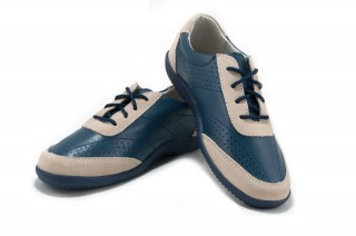 Pantofi albastri din piele naturala TOPWAY DP8