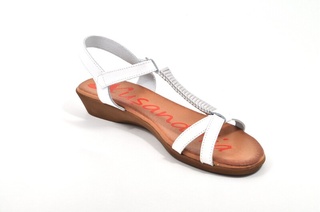 Sandale albe Xusandalia din piele naturala DS15