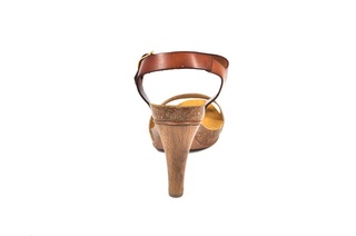Sandale maro Abril Flowers, din piele naturala DS65