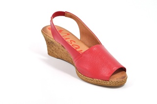 Sandale rosii Xusandalia din piele naturala DS26