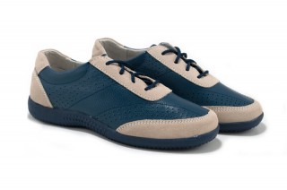 Pantofi albastri din piele naturala TOPWAY DP8
