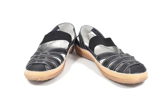 Sandale negre din piele naturala TOPWAY