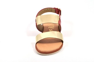 Sandale rosu - aurii In shoes, din piele naturala
