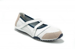 Pantofi albi din piele naturala DP5