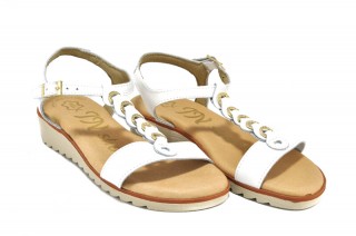 Sandale albe In shoes, din piele naturala