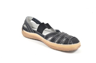 Sandale negre din piele naturala TOPWAY