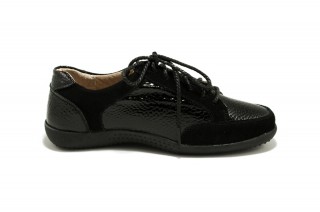 Pantofi negri din piele naturala Loris DP46