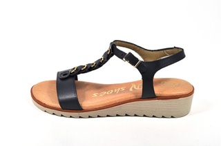 Sandale albastru inchis In shoes, din piele naturala