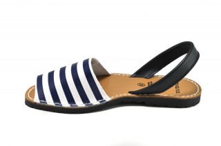 Sandale Avarca Blue Stripes, din piele naturala