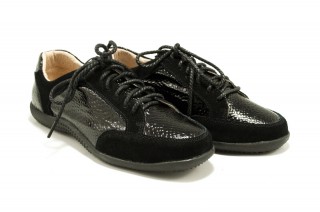 Pantofi negri din piele naturala Loris DP46