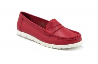 Pantofi rosii din piele naturala Clare DP45