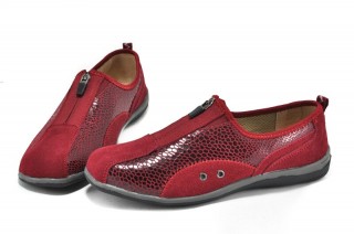 Pantofi rosii din piele naturala Glen