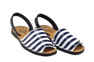 Sandale Avarca Blue Stripes, din piele naturala