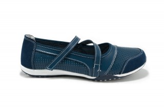 Pantofi albastri din piele naturala DP4