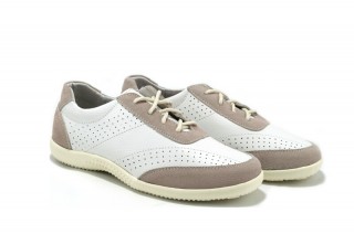 Pantofi albi din piele naturala TOPWAY