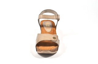 Sandale bej Abril Flowers, din piele naturala DS79