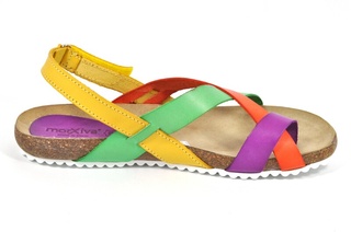 Sandale multicolore Morxiva, din piele naturala