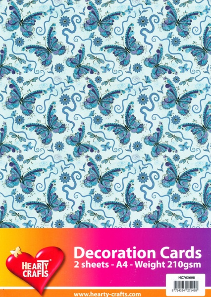 Decoratievel vlinders 2 vel / 210 gram HC763608 (Locatie: 4209)