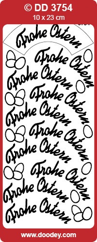 Stickervel Frohe Ostern goud DD3754 (Locatie: G106)