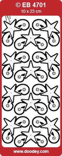 Doodey borduur stickervel transparant goud sterren EB4701 (Locatie: t017)