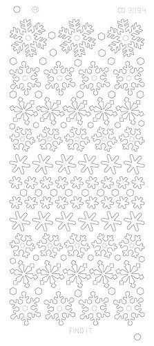 Find it stickervel glanzend zilver sneeuwvlokken CD3094 (Locatie: t114)