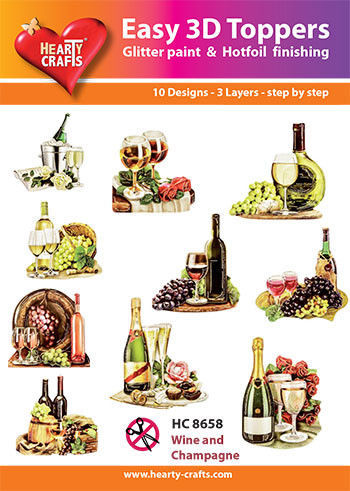 Hearty Crafts Easy 3D Toppers Wine and Champagne HC8658
