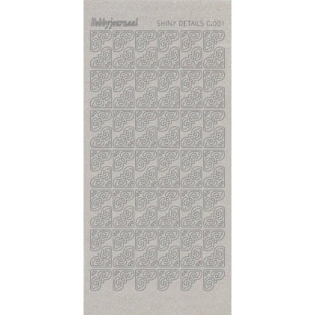 Hobbyjournaal stickervel transparant zilver glitter C.001 (Locatie: h207)