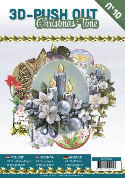 Stansboek Christmas Time, 24 afbeeldingen en 8 designpapier, 3DPO10010 (Locatie: 2327)