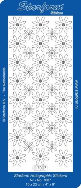 Starform sticker bloemen transparant glitter zilver nr. 7007 (Locatie: G037 )