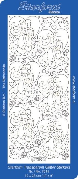 Starform sticker glitter huwelijk goud 7019 (Locatie: X037 )