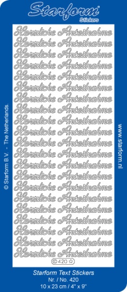 Starform sticker goud Herzliche Anteilnahme 420 (Locatie: L103)