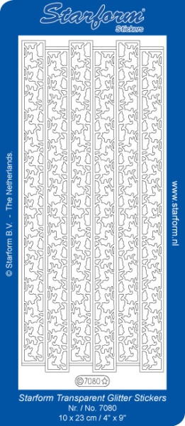 Starform sticker transparant glitter zilver 7080 (Locatie: J524)